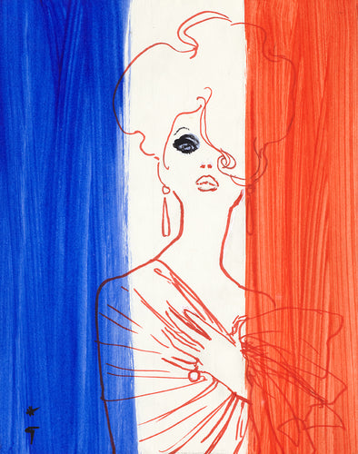 René Gruau - Cover for International Textiles No. 436, 1968 - VII